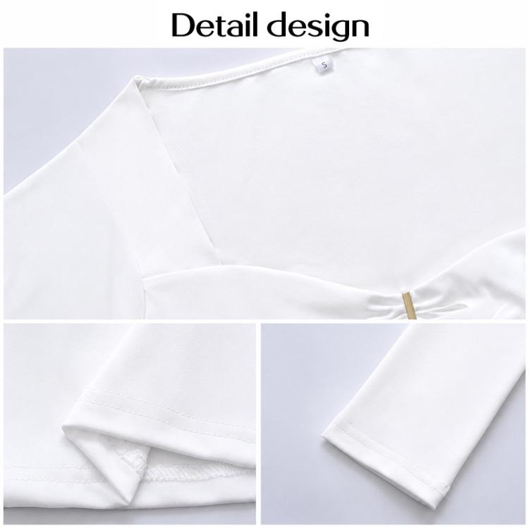 T-shirt a maniche lunghe sexy stile Y2K aderente in maglia, XXS