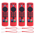 XDcase - Set di 4 custodie protettive in morbido silicone con mini cinturino, For Amazon Alexa Voice Remote 3rd Gen