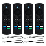 XDcase - Set di 4 custodie protettive in morbido silicone con mini cinturino, For Amazon Alexa Voice Remote 3rd Gen