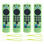 XDcase - Set di 4 custodie protettive in morbido silicone con mini cinturino, For Amazon Alexa Voice Remote 3rd Gen