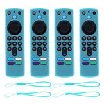 XDcase - Set di 4 custodie protettive in morbido silicone con mini cinturino, For Amazon Alexa Voice Remote 3rd Gen
