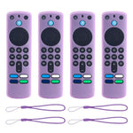 XDcase - Set di 4 custodie protettive in morbido silicone con mini cinturino, For Amazon Alexa Voice Remote 3rd Gen