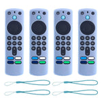 XDcase - Set di 4 custodie protettive in morbido silicone con mini cinturino, For Amazon Alexa Voice Remote 3rd Gen