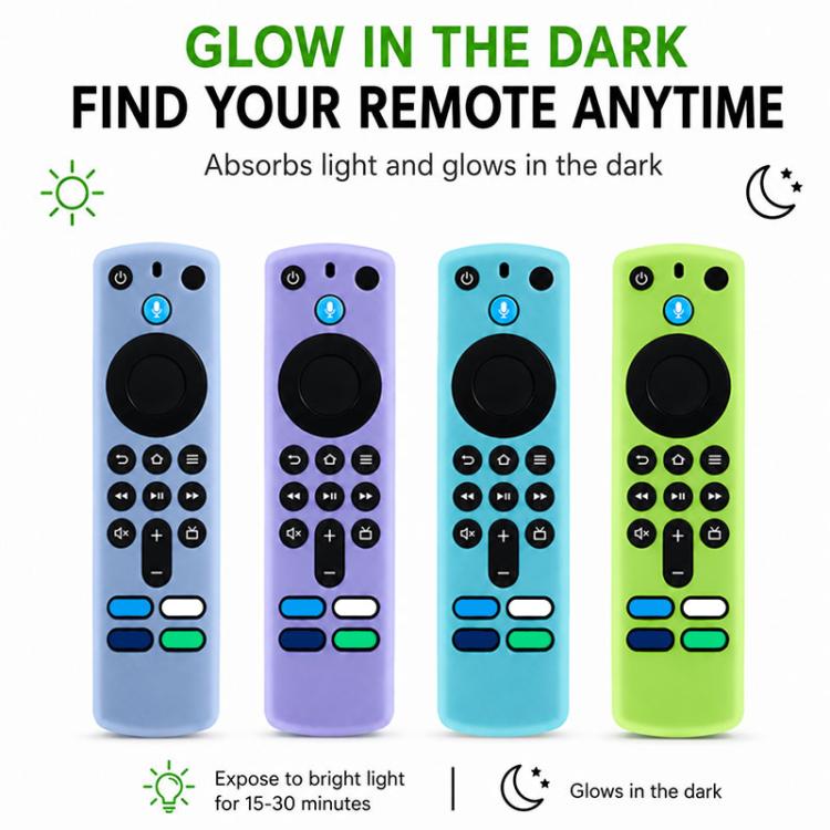XDcase - Set di 4 custodie protettive in morbido silicone con mini cinturino, For Amazon Alexa Voice Remote 3rd Gen