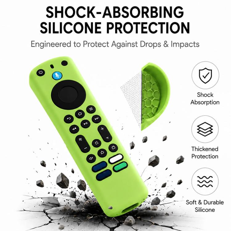 XDcase - Set di 4 custodie protettive in morbido silicone con mini cinturino, For Amazon Alexa Voice Remote 3rd Gen