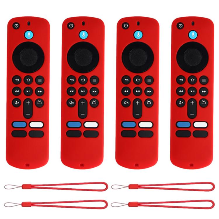 XDcase - Set di 4 custodie protettive in morbido silicone con mini cinturino, For Amazon Fire TV Stick 4K 2025 Remote