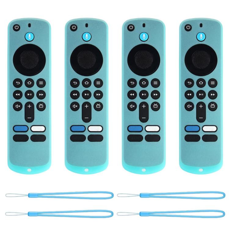 XDcase - Set di 4 custodie protettive in morbido silicone con mini cinturino, For Amazon Fire TV Stick 4K 2025 Remote