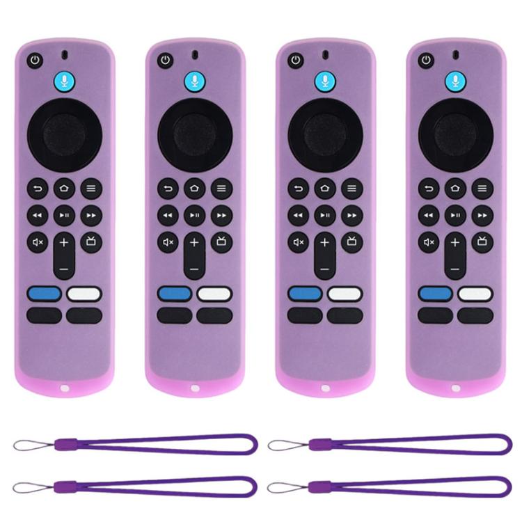 XDcase - Set di 4 custodie protettive in morbido silicone con mini cinturino, For Amazon Fire TV Stick 4K 2025 Remote