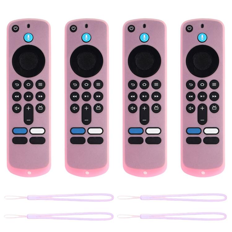 XDcase - Set di 4 custodie protettive in morbido silicone con mini cinturino, For Amazon Fire TV Stick 4K 2025 Remote