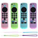 XDcase - Set di 4 custodie protettive in morbido silicone con mini cinturino, For Amazon Fire TV Stick 4K 2025 Remote