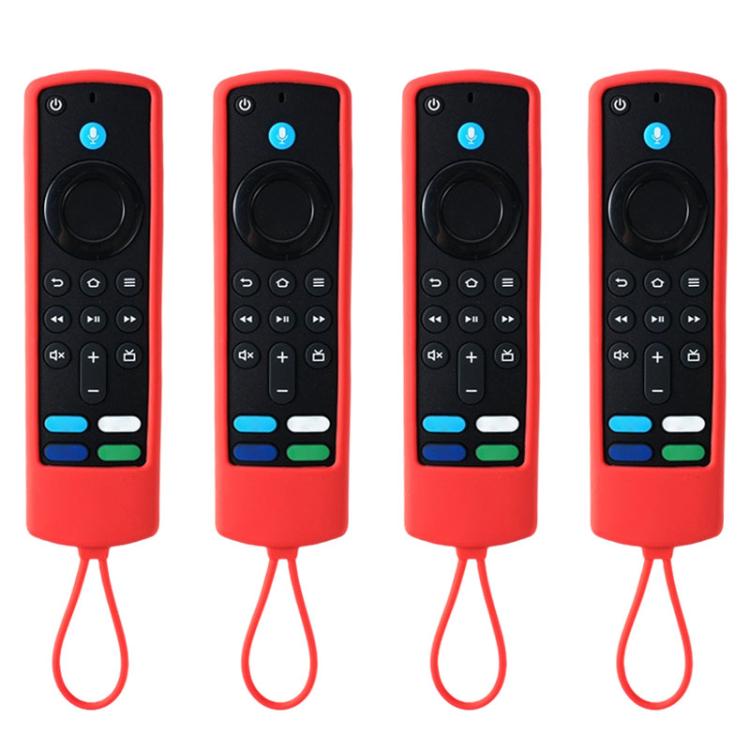 XDcase 4 pezzi Custodie protettive in morbido silicone ispessito con mini cinturino, For Amazon Alexa Voice Remote Gen 3/2/1