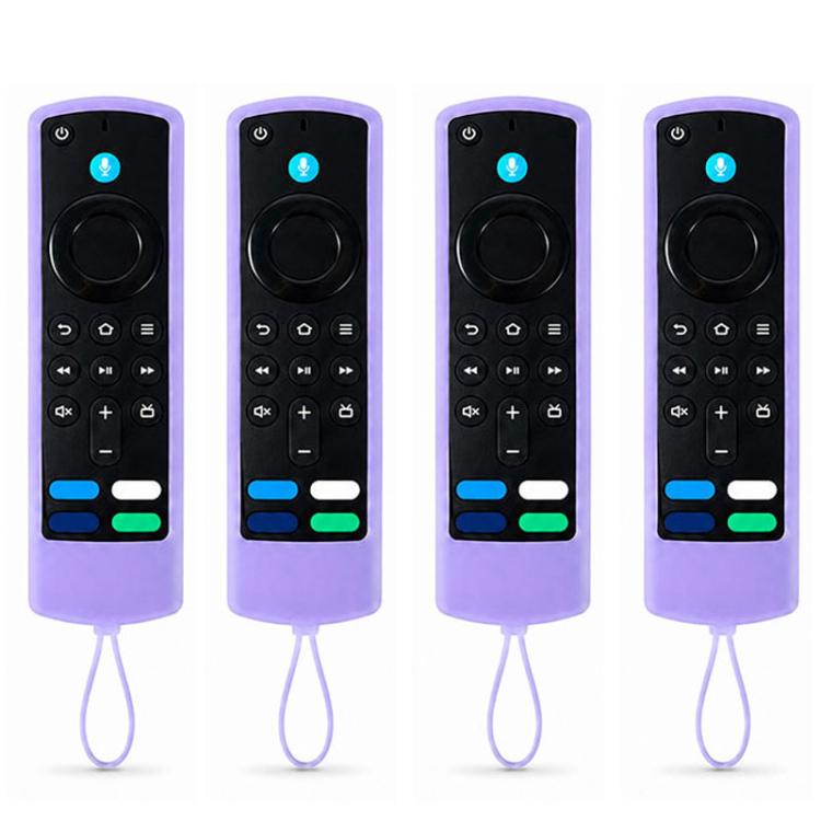 XDcase 4 pezzi Custodie protettive in morbido silicone ispessito con mini cinturino, For Amazon Alexa Voice Remote Gen 3/2/1