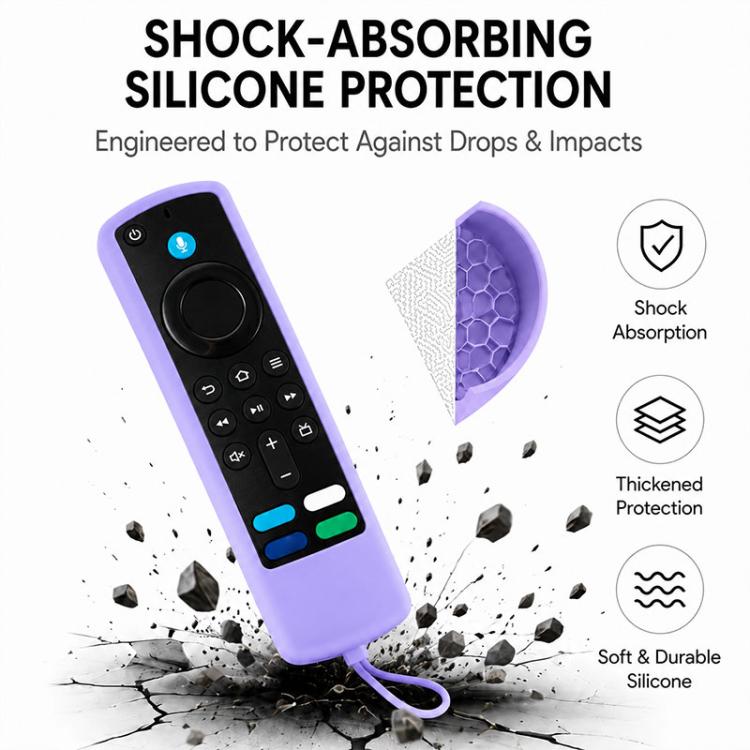 XDcase 4 pezzi Custodie protettive in morbido silicone ispessito con mini cinturino, For Amazon Alexa Voice Remote Gen 3/2/1