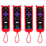 XDcase Confezione da 4 custodie protettive in silicone con simpatiche orecchie da gatto e mini cinturino, For TCL Roku TV Remote