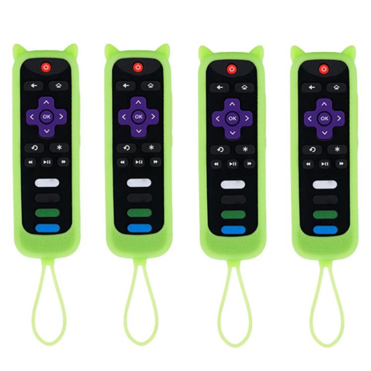 XDcase Confezione da 4 custodie protettive in silicone con simpatiche orecchie da gatto e mini cinturino, For TCL Roku TV Remote