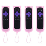 XDcase Confezione da 4 custodie protettive in silicone con simpatiche orecchie da gatto e mini cinturino, For TCL Roku TV Remote