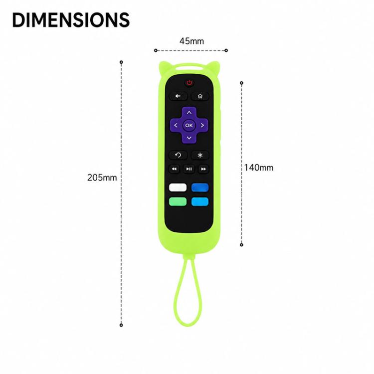 XDcase Confezione da 4 custodie protettive in silicone con simpatiche orecchie da gatto e mini cinturino, For TCL Roku TV Remote