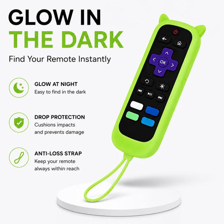 XDcase Confezione da 4 custodie protettive in silicone con simpatiche orecchie da gatto e mini cinturino, For TCL Roku TV Remote