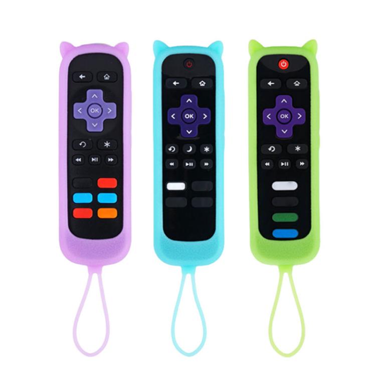 XDcase Set di 3 custodie protettive in silicone con simpatiche orecchie da gatto e mini cinturino, For TCL Roku TV Remote