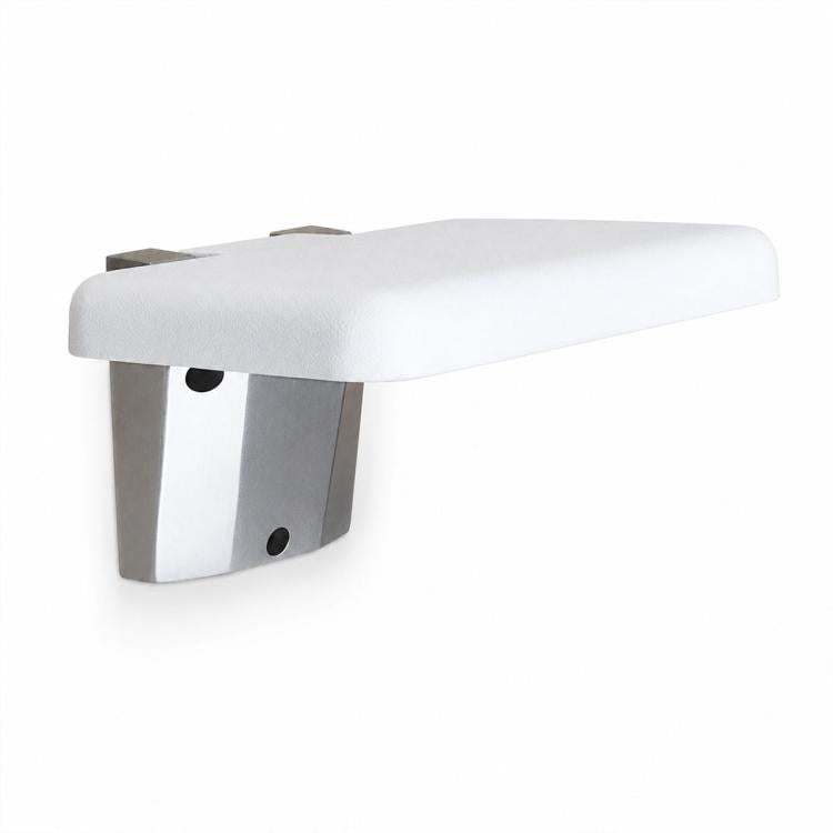 Sedie d'attesa pieghevoli a parete, sgabelli da bagno, sedie per WC, Square (White)