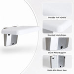 Sedie d'attesa pieghevoli a parete, sgabelli da bagno, sedie per WC, Square (White)