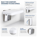 Sedie d'attesa pieghevoli a parete, sgabelli da bagno, sedie per WC, Square (White)