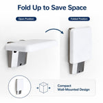 Sedie d'attesa pieghevoli a parete, sgabelli da bagno, sedie per WC, Square (White)