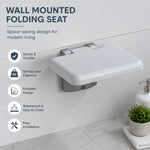 Sedie d'attesa pieghevoli a parete, sgabelli da bagno, sedie per WC, Square (White)