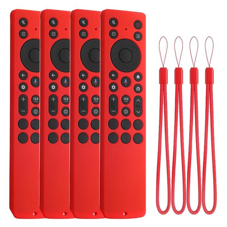 XDcase - Set di 4 custodie protettive in morbido silicone con mini cinturino, For TCL RC923A / RC813A TV Remote