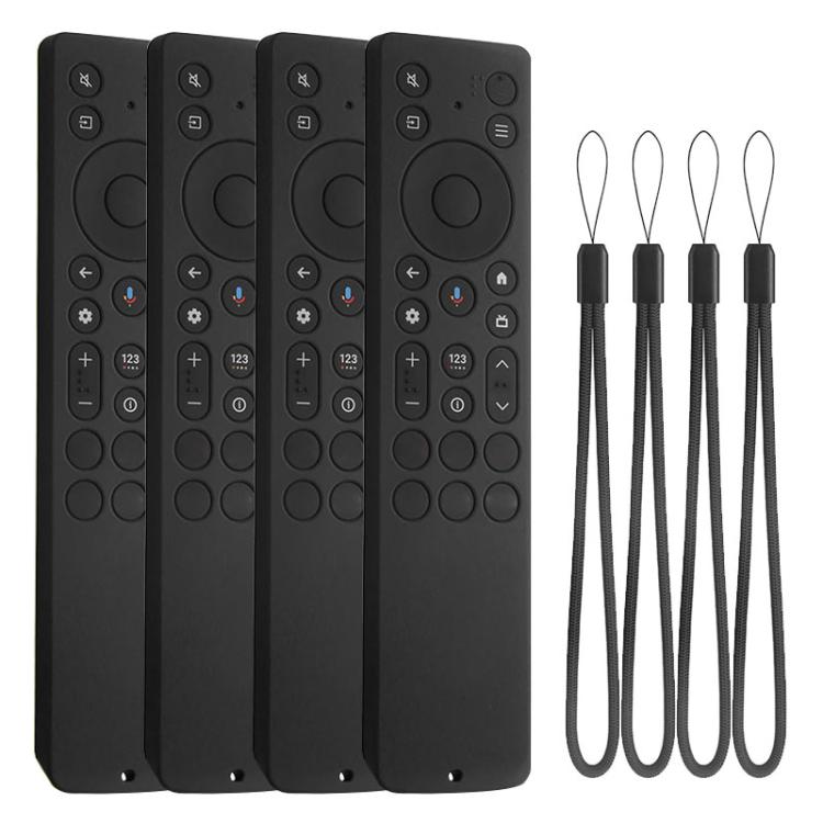 XDcase - Set di 4 custodie protettive in morbido silicone con mini cinturino, For TCL RC923A / RC813A TV Remote