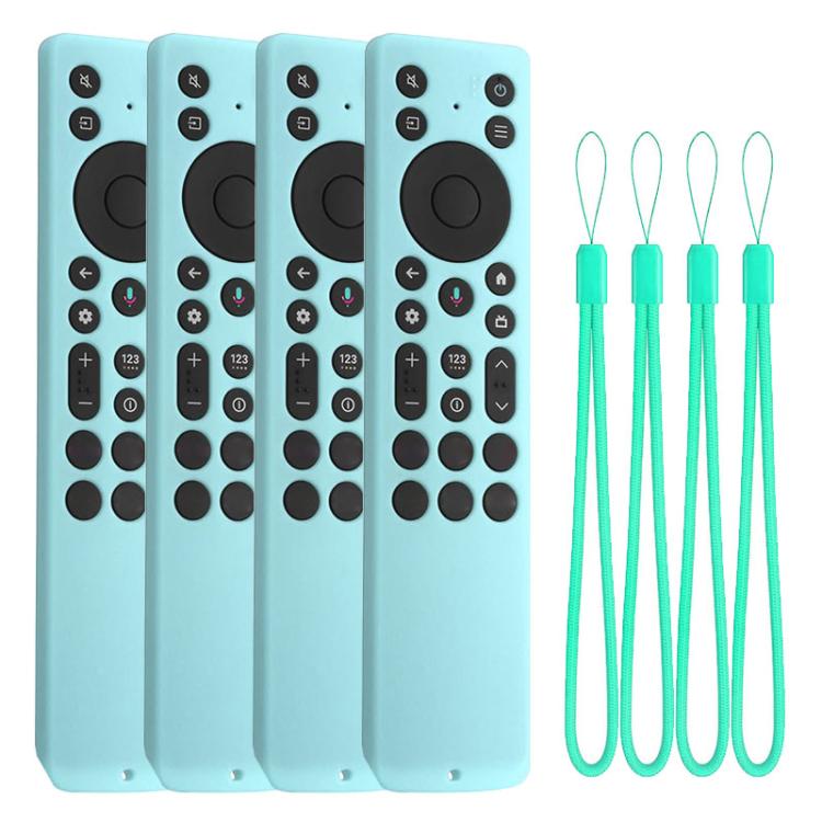 XDcase - Set di 4 custodie protettive in morbido silicone con mini cinturino, For TCL RC923A / RC813A TV Remote
