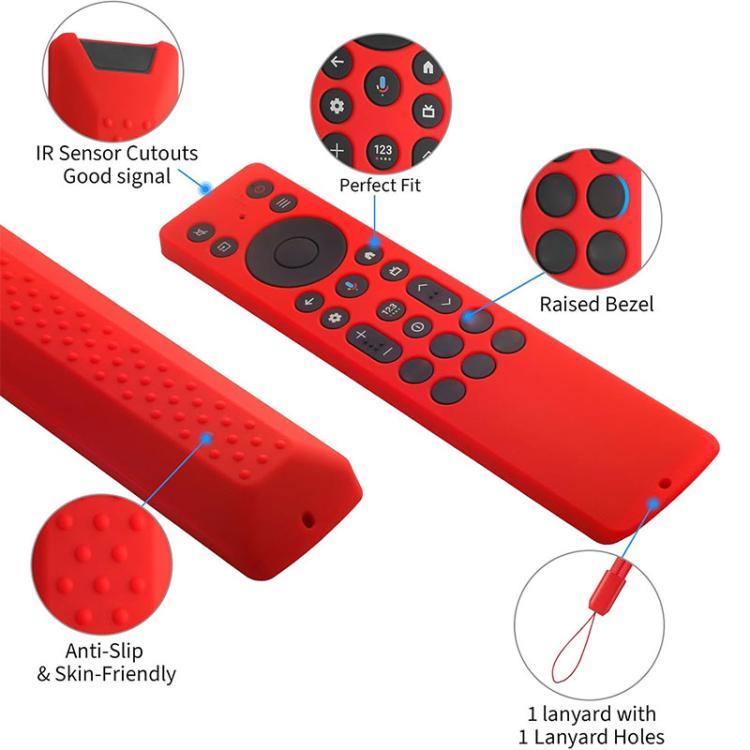 XDcase - Set di 4 custodie protettive in morbido silicone con mini cinturino, For TCL RC923A / RC813A TV Remote