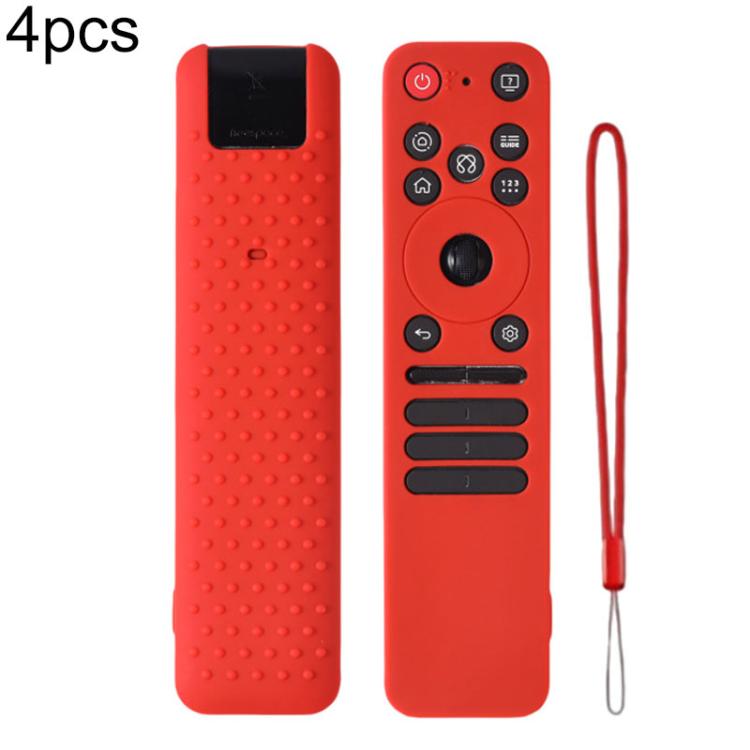 XDcase - Set di 4 custodie protettive in morbido silicone con mini cinturino, For LG MR25GA Magic Remote