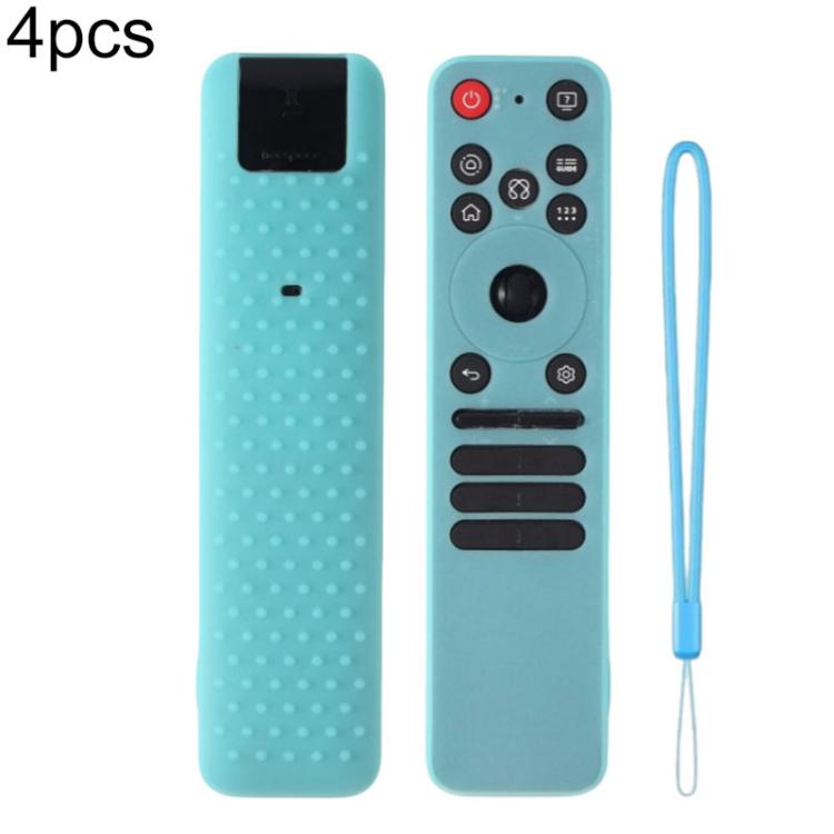 XDcase - Set di 4 custodie protettive in morbido silicone con mini cinturino, For LG MR25GA Magic Remote