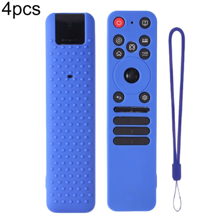 XDcase - Set di 4 custodie protettive in morbido silicone con mini cinturino, For LG MR25GA Magic Remote