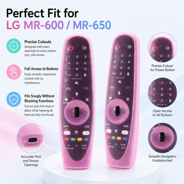 XDcase - Set di 4 custodie protettive in morbido silicone, For LG MR600 / MR650 Magic Remote