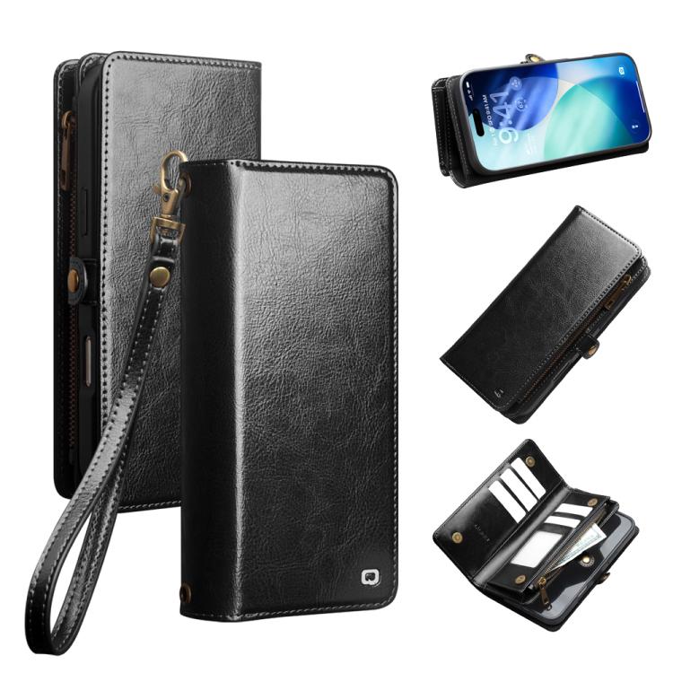 QIALINO 2 in 1 Borsa a mano in pelle staccabile e custodia per telefono, For iPhone 17 Pro Max