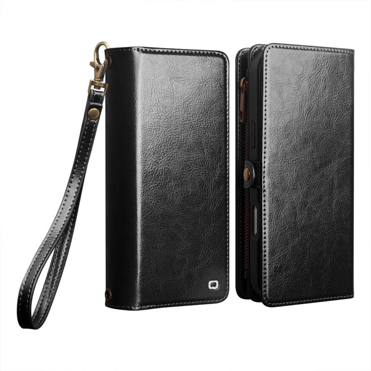 QIALINO 2 in 1 Borsa a mano in pelle staccabile e custodia per telefono, For iPhone 17 Pro Max