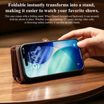 QIALINO 2 in 1 Borsa a mano in pelle staccabile e custodia per telefono, For iPhone 17 Pro Max