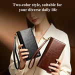 QIALINO 2 in 1 Borsa a mano in pelle staccabile e custodia per telefono, For iPhone 17 Pro Max