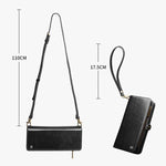 QIALINO 2 in 1 Borsa a mano in pelle staccabile e custodia per telefono, For iPhone 17 Pro Max