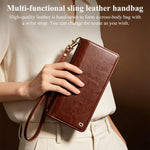 QIALINO 2 in 1 Borsa a mano in pelle staccabile e custodia per telefono, For iPhone 17 Pro Max