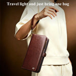 QIALINO 2 in 1 Borsa a mano in pelle staccabile e custodia per telefono, For iPhone 17 Pro Max