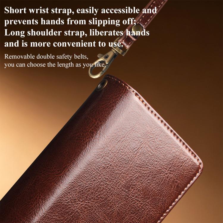 QIALINO 2 in 1 Borsa a mano in pelle staccabile e custodia per telefono, For iPhone 17 Pro Max