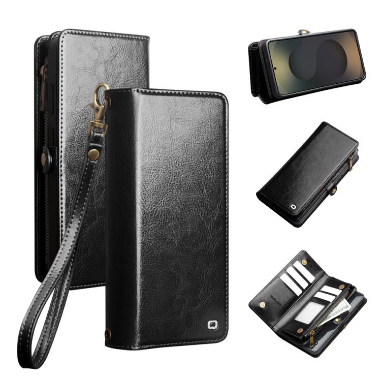 QIALINO 2 in 1 Borsa a mano in pelle staccabile e custodia per telefono, For Galaxy S26 Ultra 5G, For Galaxy S25 Ultra 5G
