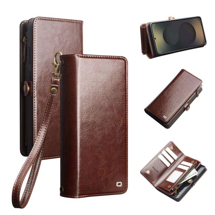 QIALINO 2 in 1 Borsa a mano in pelle staccabile e custodia per telefono, For Galaxy S26 Ultra 5G, For Galaxy S25 Ultra 5G