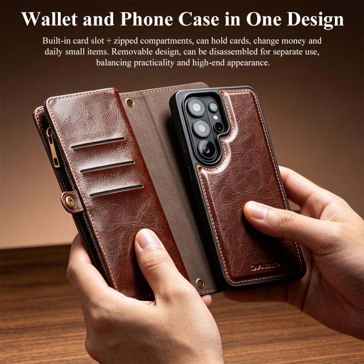 QIALINO 2 in 1 Borsa a mano in pelle staccabile e custodia per telefono, For Galaxy S26 Ultra 5G, For Galaxy S25 Ultra 5G