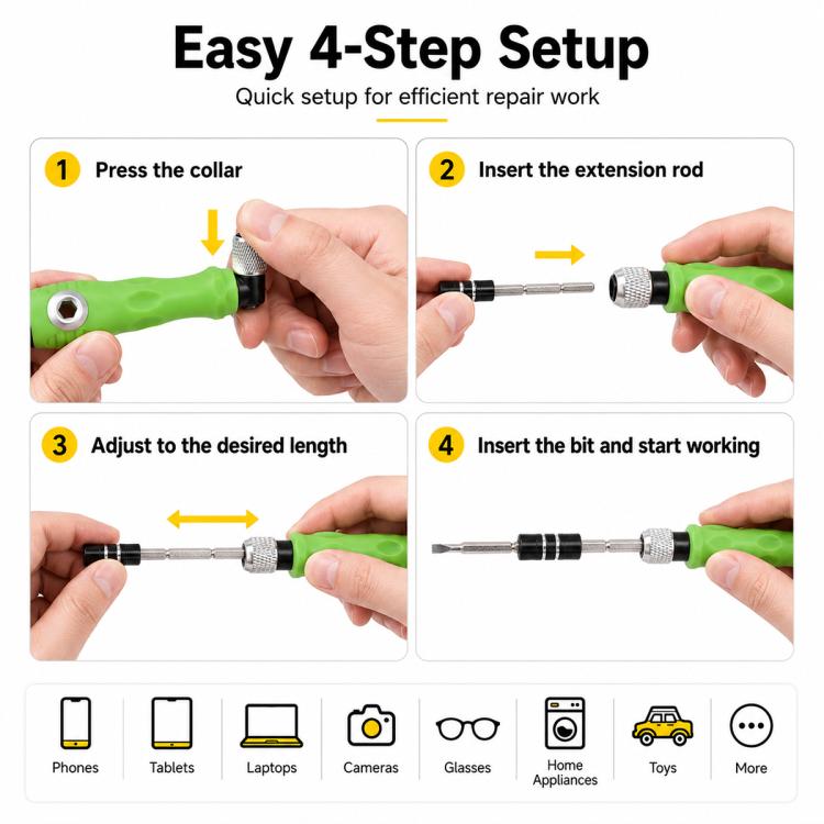 Set di punte per cacciavite magnetiche multifunzionali 32 in 1, Screwdriver Bit Set