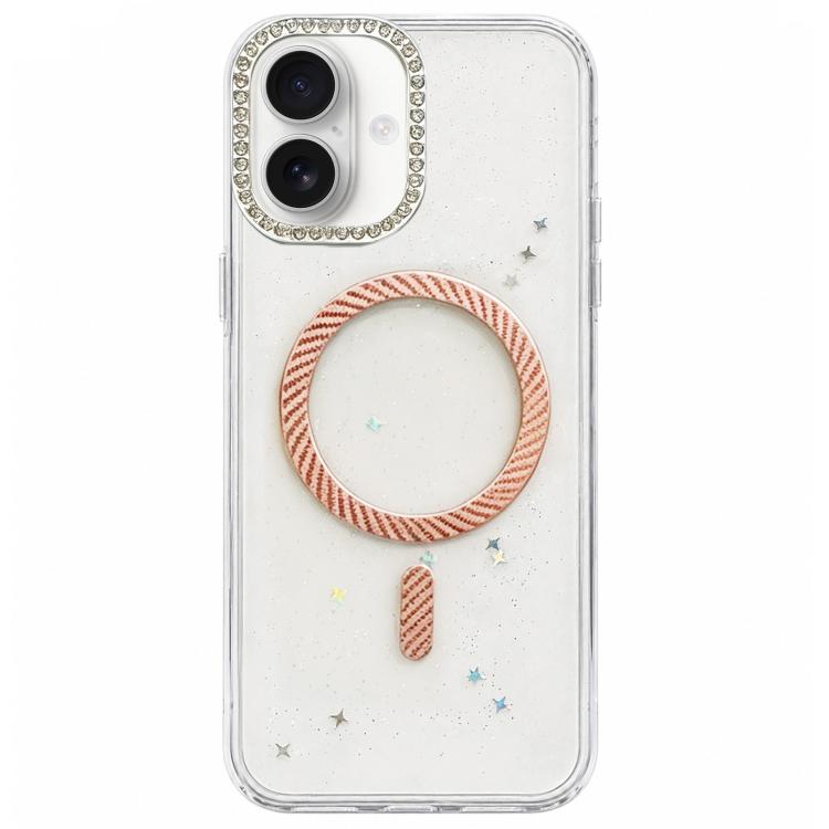Custodia magnetica per telefono con inserti in resina epossidica glitterata., For iPhone 16, For iPhone 15 Pro Max, For iPhone 15 Pro, For iPhone 15 Plus