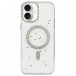 Custodia magnetica per telefono con inserti in resina epossidica glitterata., For iPhone 16, For iPhone 15 Pro Max, For iPhone 15 Pro, For iPhone 15 Plus